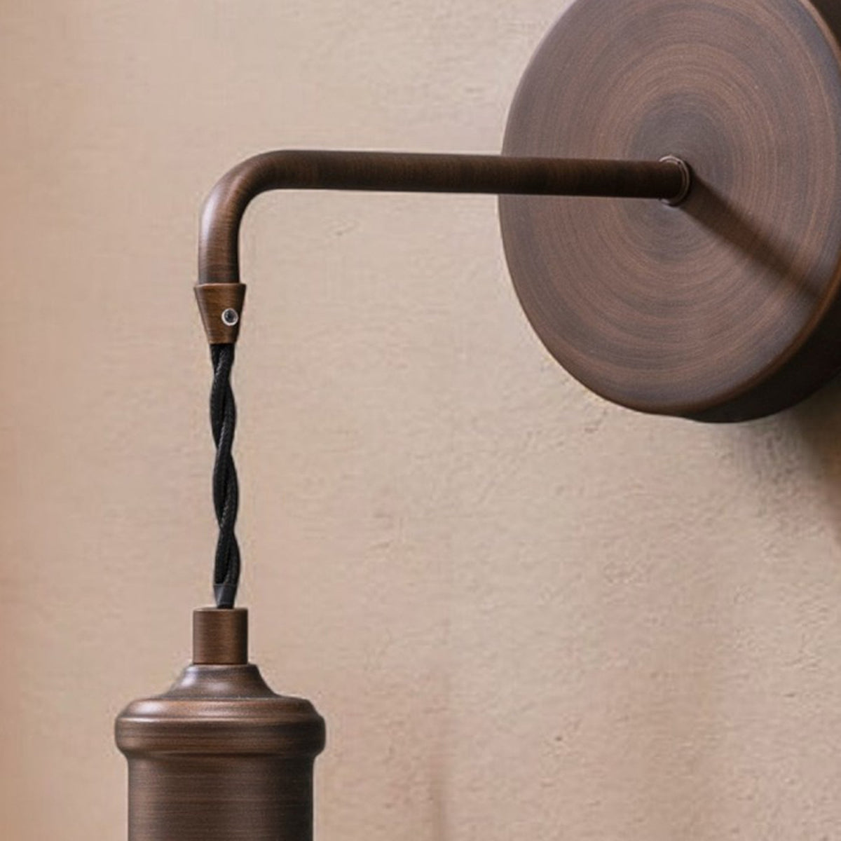 Beaulieu Ceramic Fluted Cone Wall Light in Antique Bronze