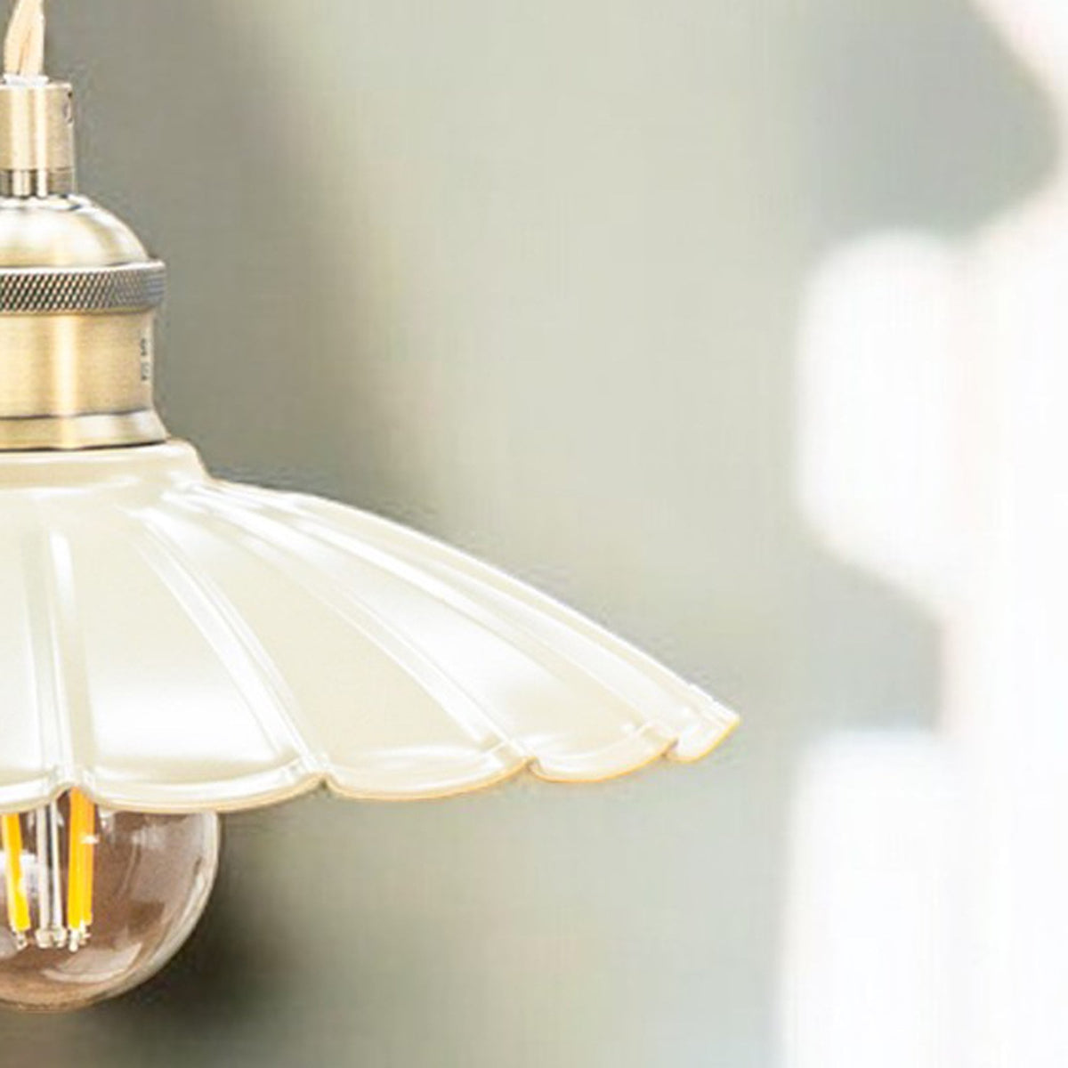 Wanstrow Small Pendant in Brass with Clay Shade