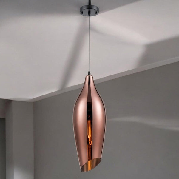 Tregada Large Copper Glass Angle Cut Glass Pendant