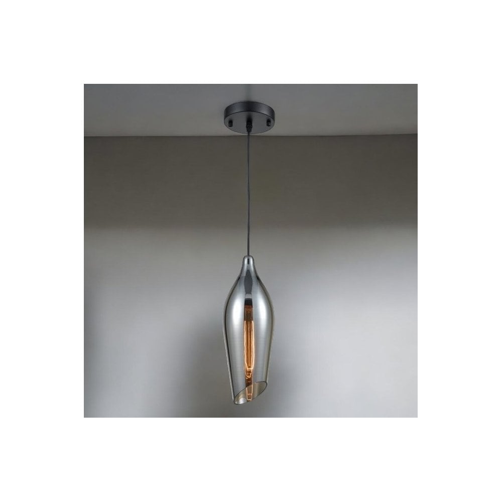 Tregada Smoked Glass Angle Cut Glass Pendant
