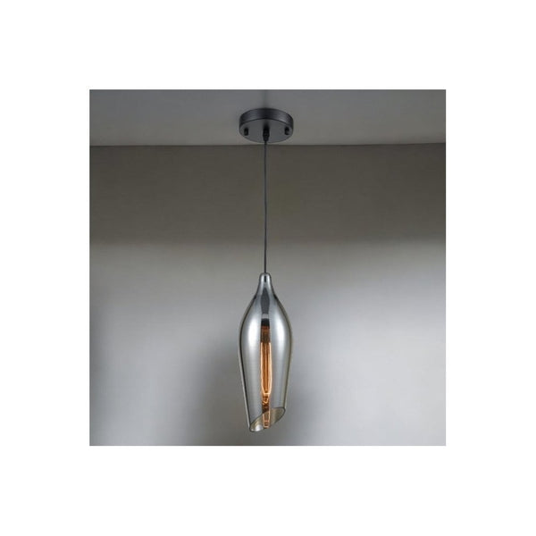 Tregada Smoked Glass Angle Cut Glass Pendant