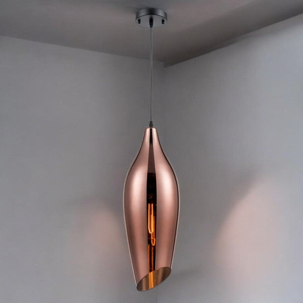 Tregada Copper Glass Angle Cut Glass Pendant