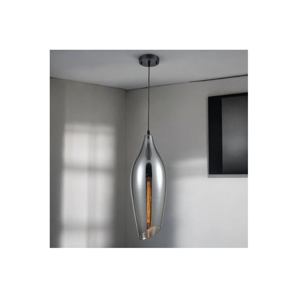 Tregada Large Smoked Glass Angle Cut Glass Pendant