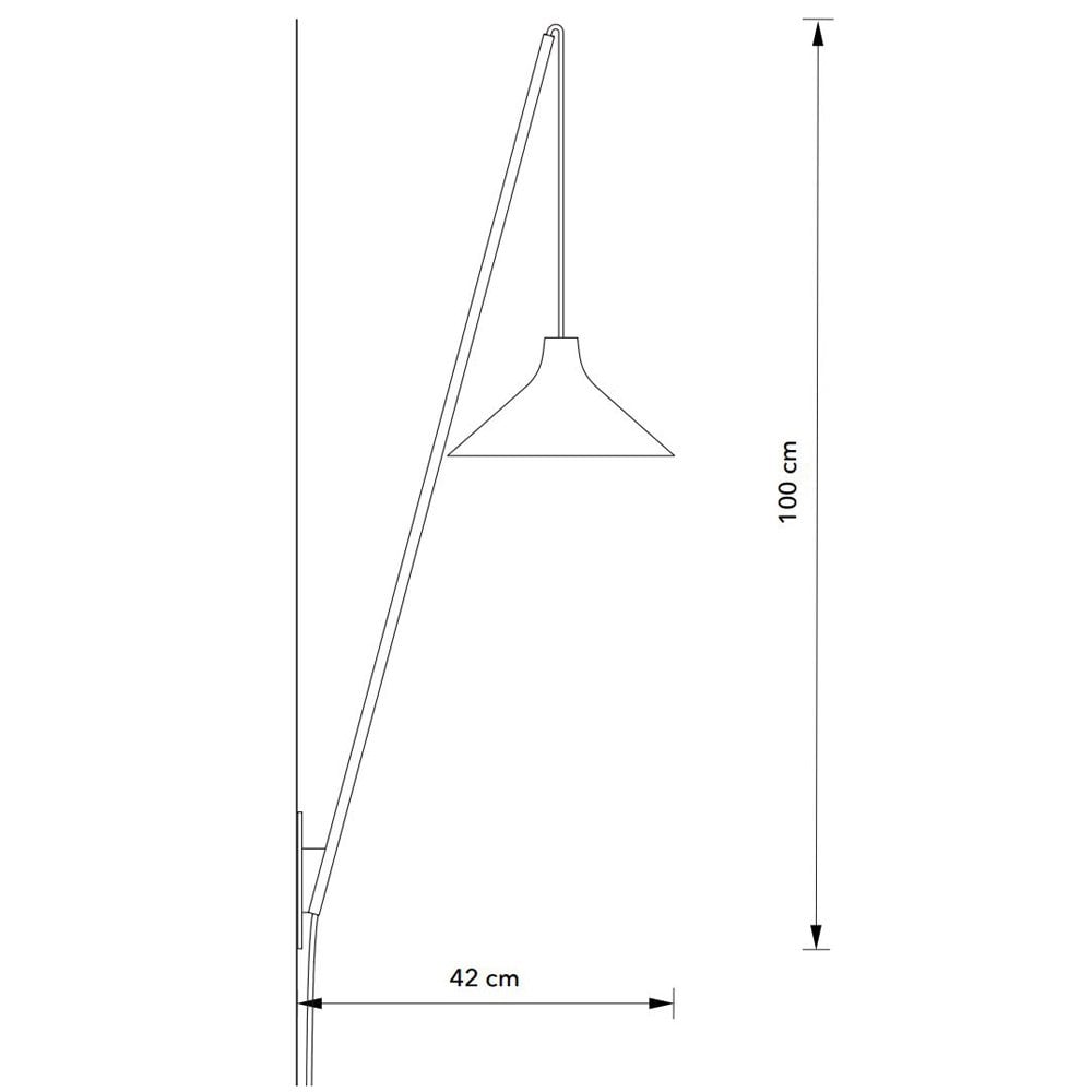 Seam Medium Plug In Wall Light In Black With White Porcelain Shade