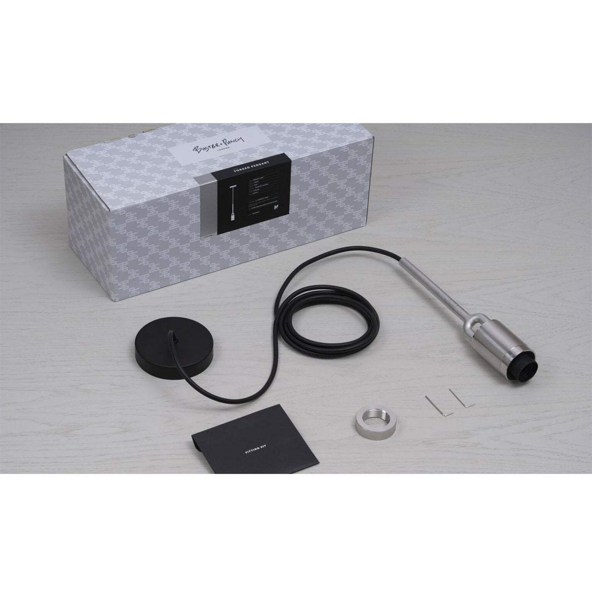 Forked Single Pendant in a Gun Metal Finish with Medium Opal Globe