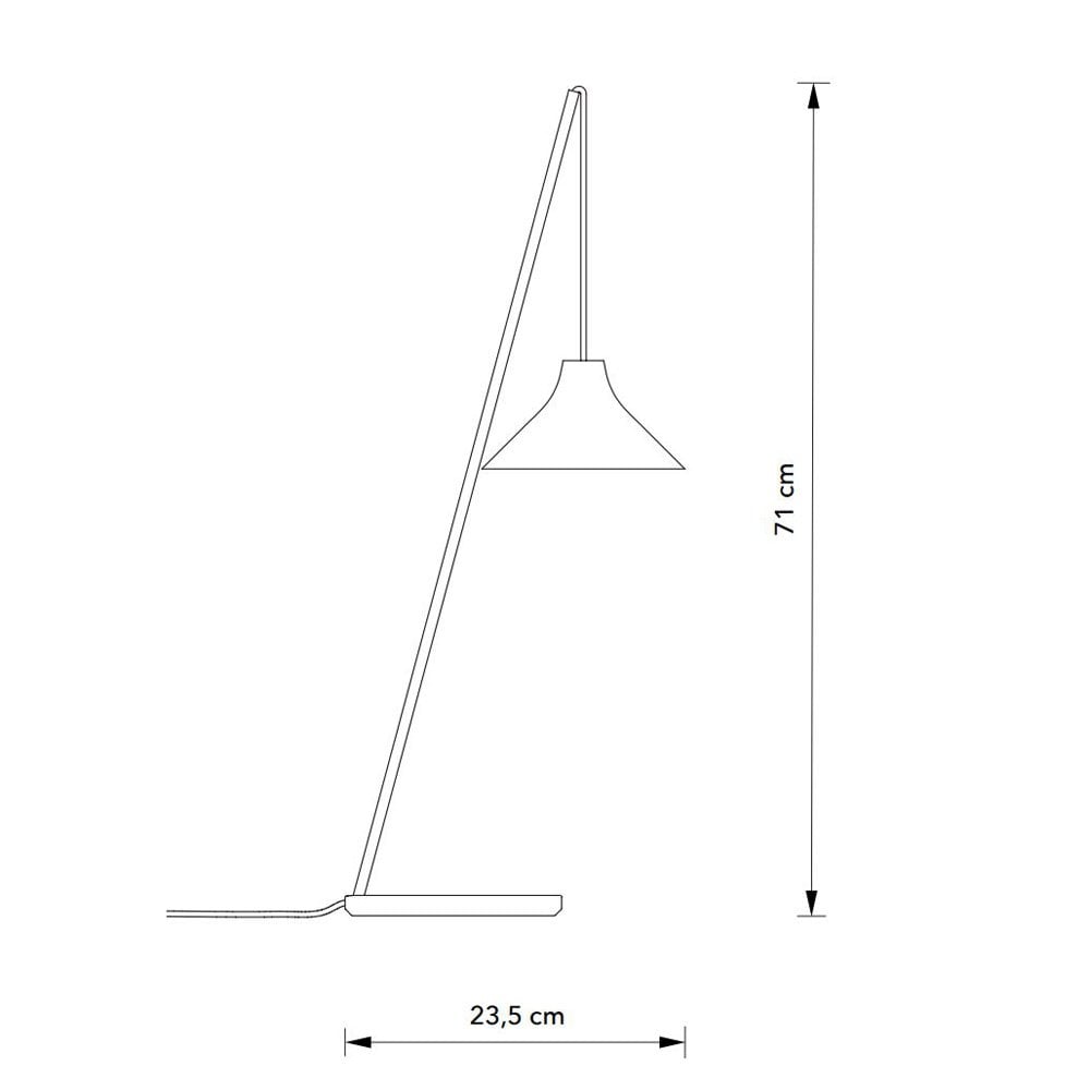 Seam Suspension Table Lamp In Black With White Porcelain Shade