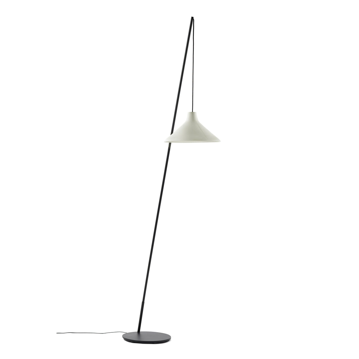 Seam Floor Lamp In Black With White Porcelain Shade