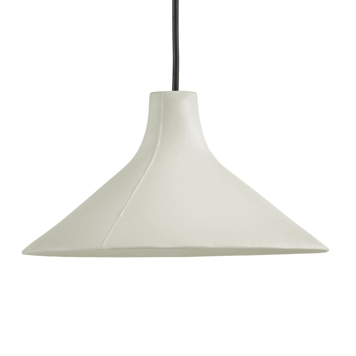 Seam Medium Pendant In Black With White Porcelain Shade