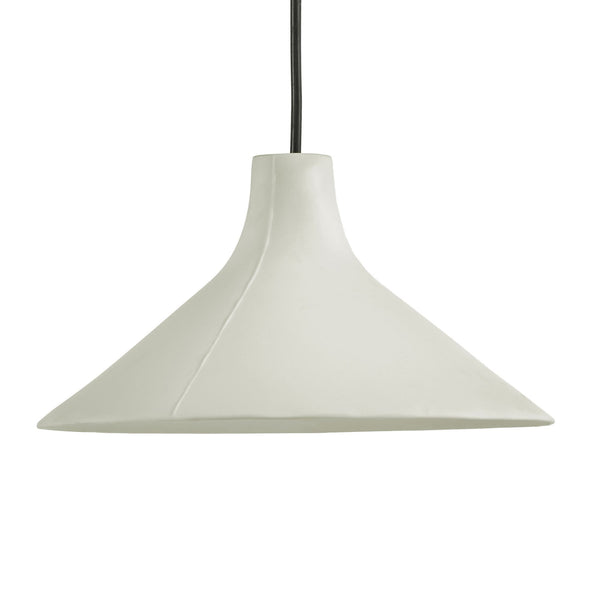 Seam Medium Pendant In Black With White Porcelain Shade