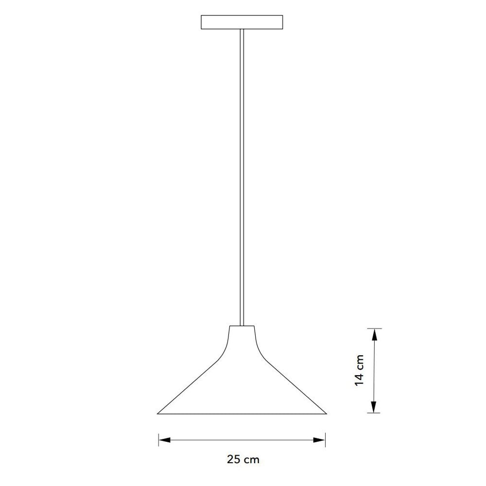 Seam Medium Pendant In Black With White Porcelain Shade