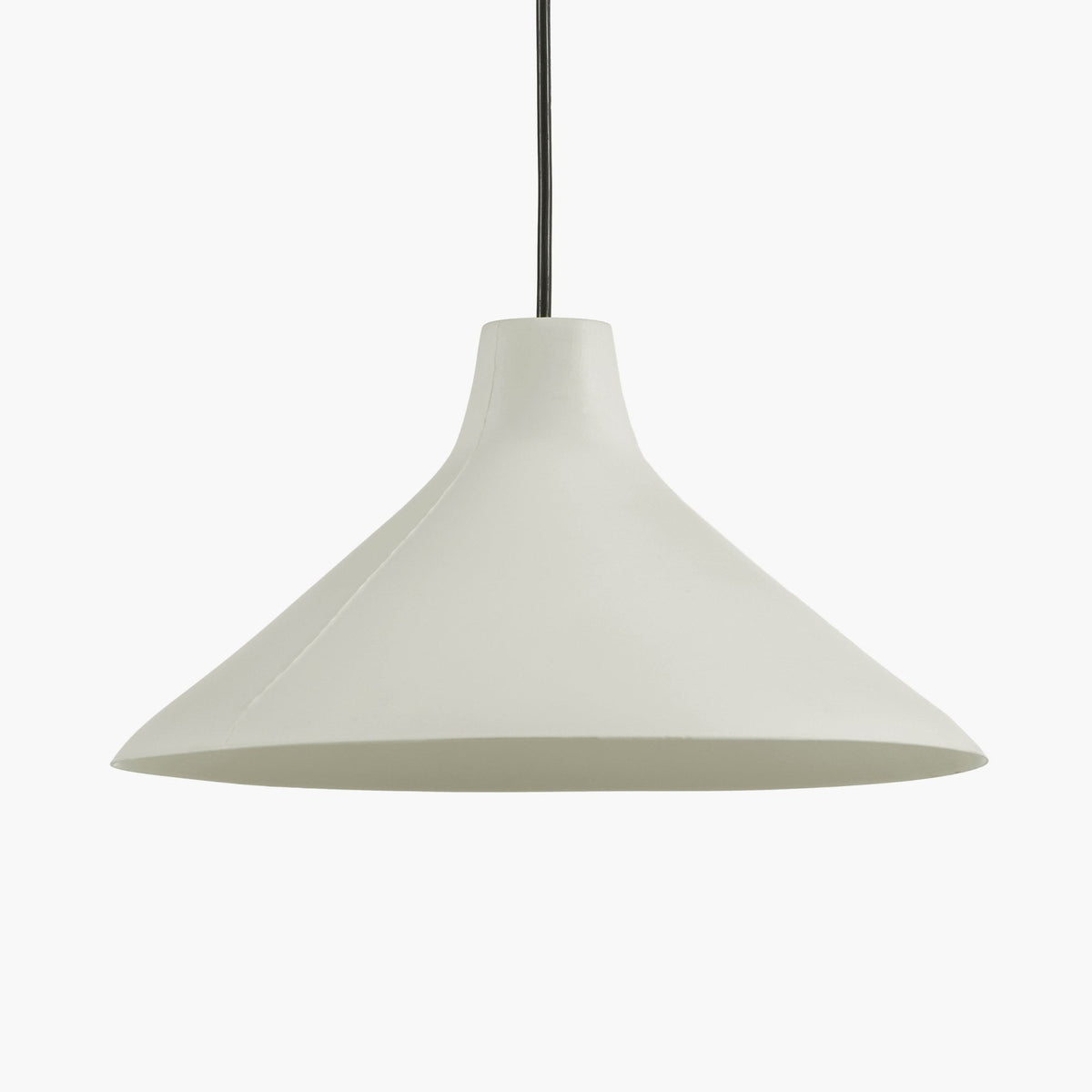 Seam Large Pendant In Black With White Porcelain Shade