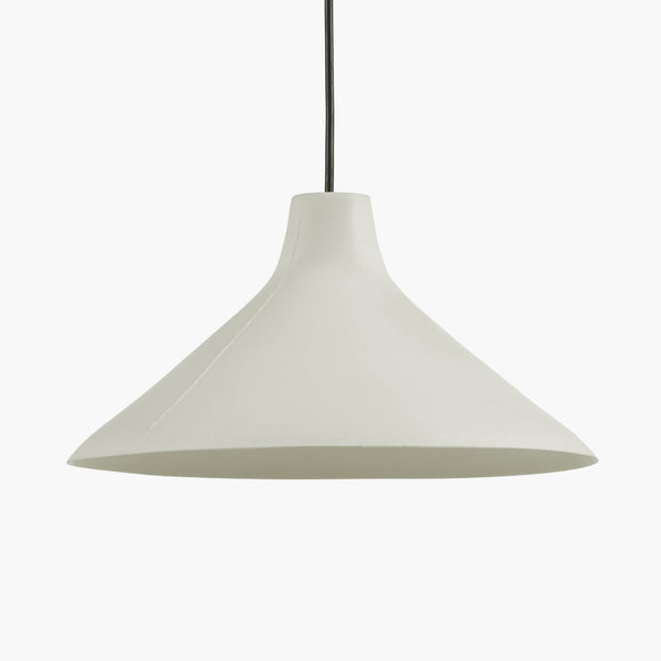 Seam Large Pendant In Black With White Porcelain Shade