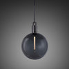 Forked Single Pendant in a Gun Metal Finish with Large Smoked Globe