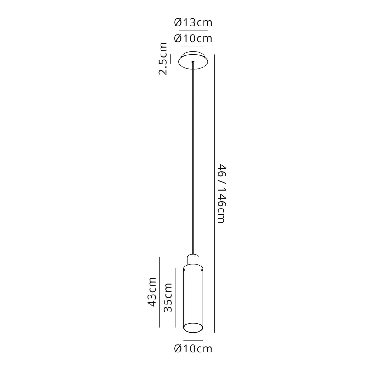 Belstone Slim Single Pendant in Black & Chrome with Smoke Fade Glass