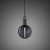 Forked Single Pendant in a Gun Metal Finish with Medium Smoked Globe