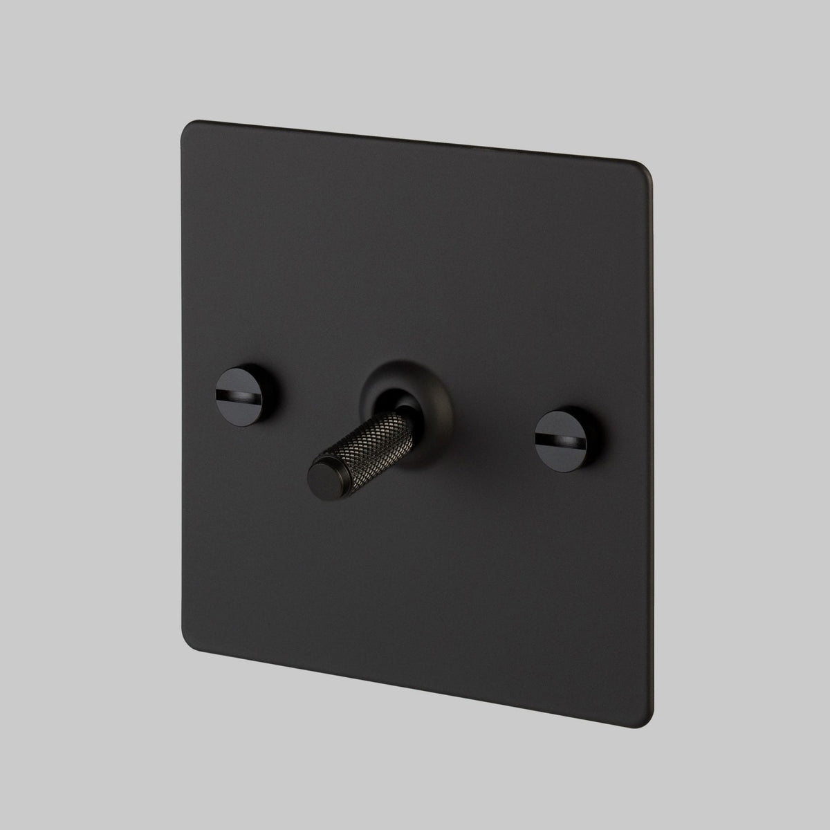 One Gang 2-Way Light Switch in Black with Knurled Toggle