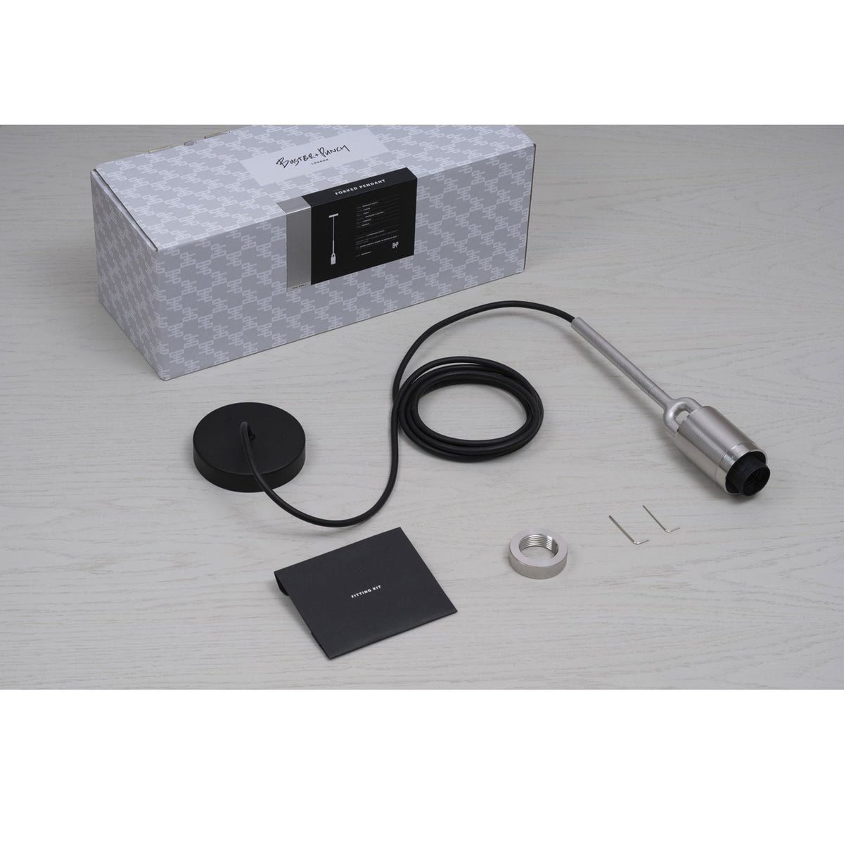 Forked Single Shade Pendant in a Burnt Steel Finish with Large Opal Globe