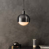 Forked Single Shade Pendant in a Gun Metal Finish with Large Opal Globe