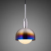 Forked Single Shade Pendant in a Burnt Steel Finish with Medium Opal Globe