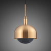 Forked Single Shade Pendant in a Brass Finish with Large Smoked Globe