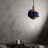 Forked Single Shade Pendant in a Burnt Steel Finish with Large Smoked Globe