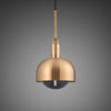 Forked Single Shade Pendant in a Brass Finish with Medium Smoked Globe