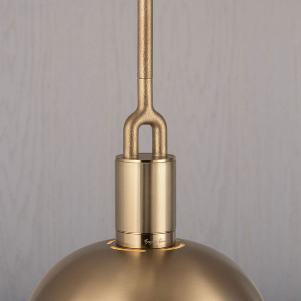 Forked Single Shade Pendant in a Brass Finish with Medium Smoked Globe