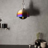 Forked Single Shade Pendant in a Burnt Steel Finish with Medium Smoked Globe