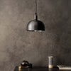 Forked Single Large Shade Pendant in a Gun Metal Finish