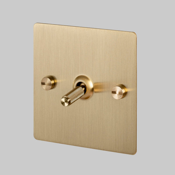 One Gang 2-Way Light Switch in Solid Brass with Knurled Toggle