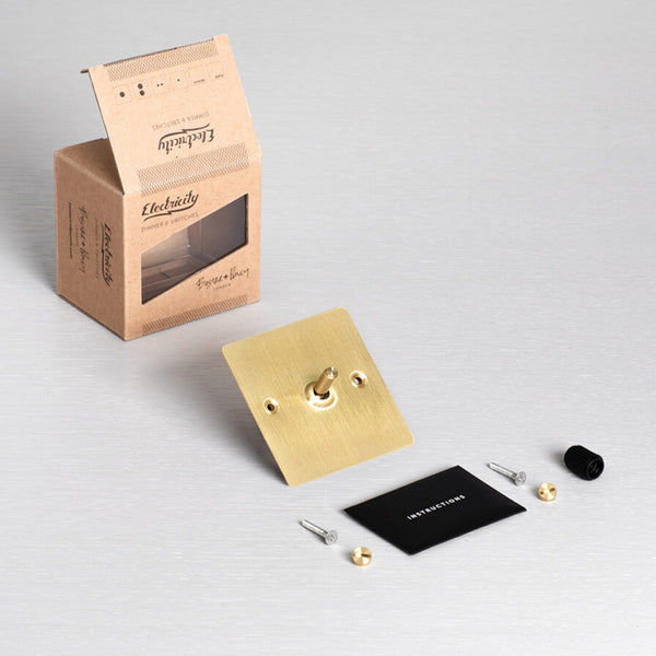 One Gang 2-Way Light Switch in Solid Brass with Knurled Toggle