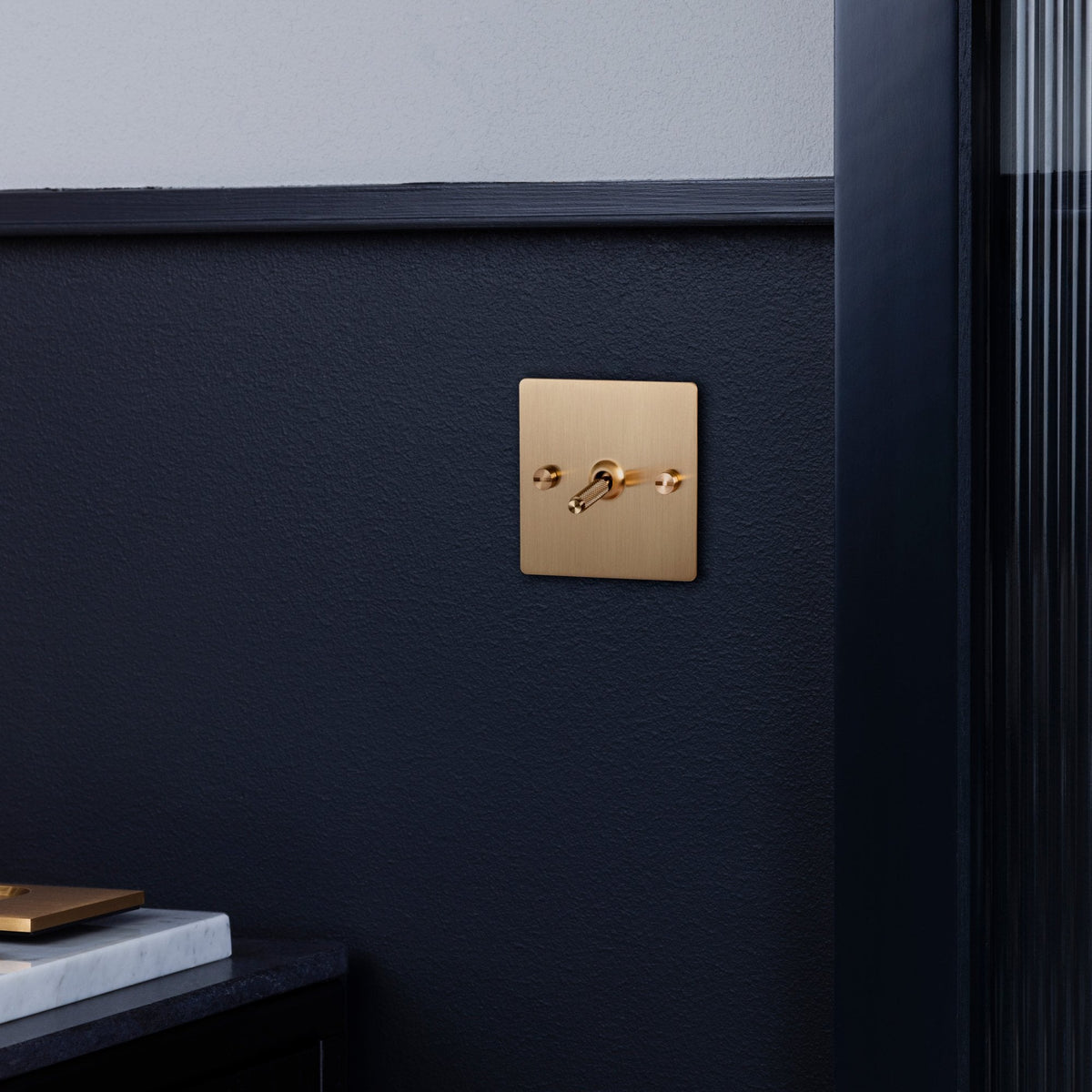 One Gang 2-Way Light Switch in Solid Brass with Knurled Toggle