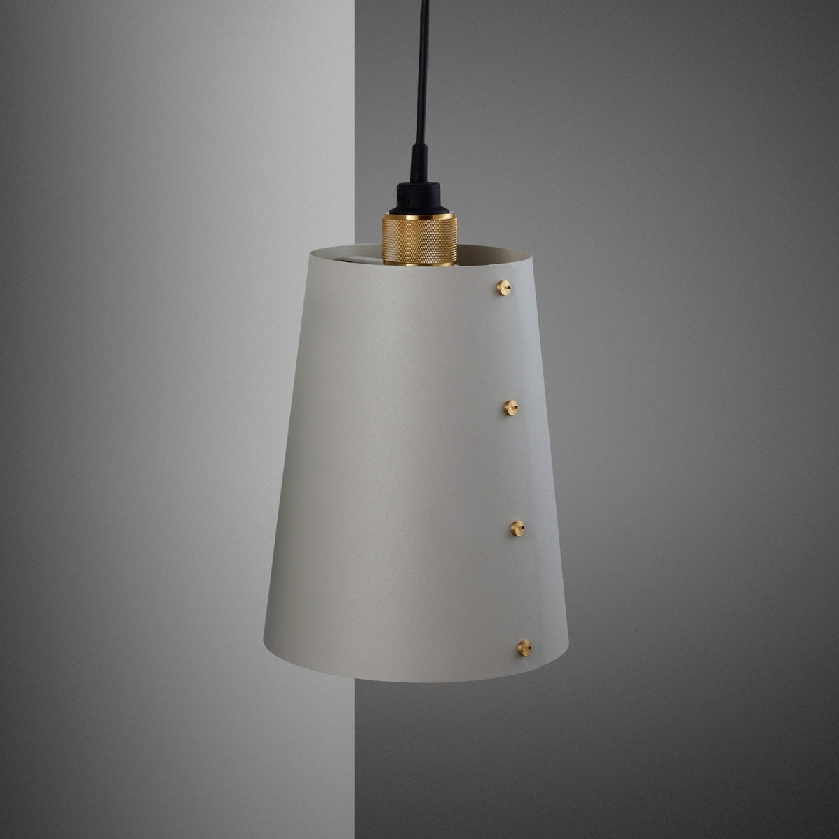 Hooked Large Switched Wall Light in Stone and Brass Finish