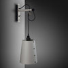 Hooked Large Switched Wall Light in Stone and Smoked Bronze Finish