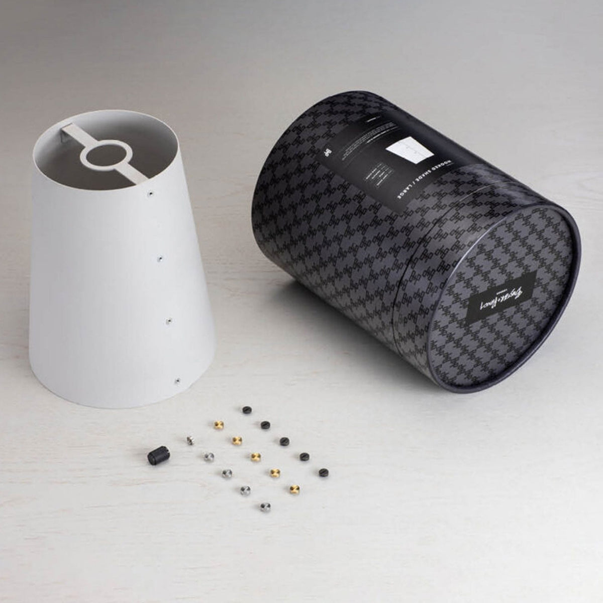 Hooked Large Switched Wall Light in Stone and Smoked Bronze Finish