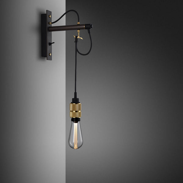 Hooked Nude Switched Wall Light in Graphite and Brass Finish