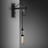 Hooked Nude Switched Wall Light in Graphite and Steel Finish