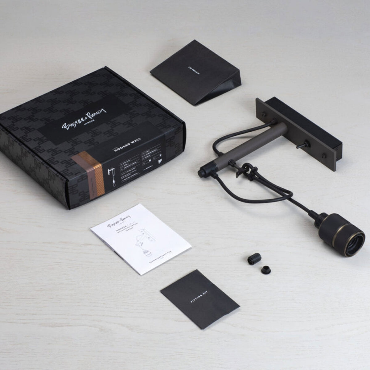 Hooked Nude Switched Wall Light in Graphite and Smoked Bronze Finish