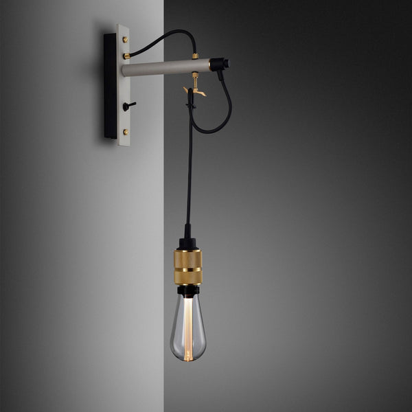 Hooked Nude Switched Wall Light in Stone and Brass Finish