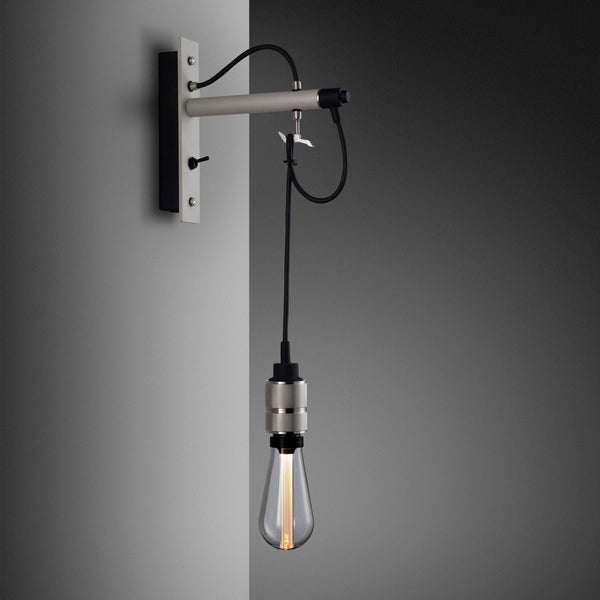 Hooked Nude Switched Wall Light in Stone and Steel Finish