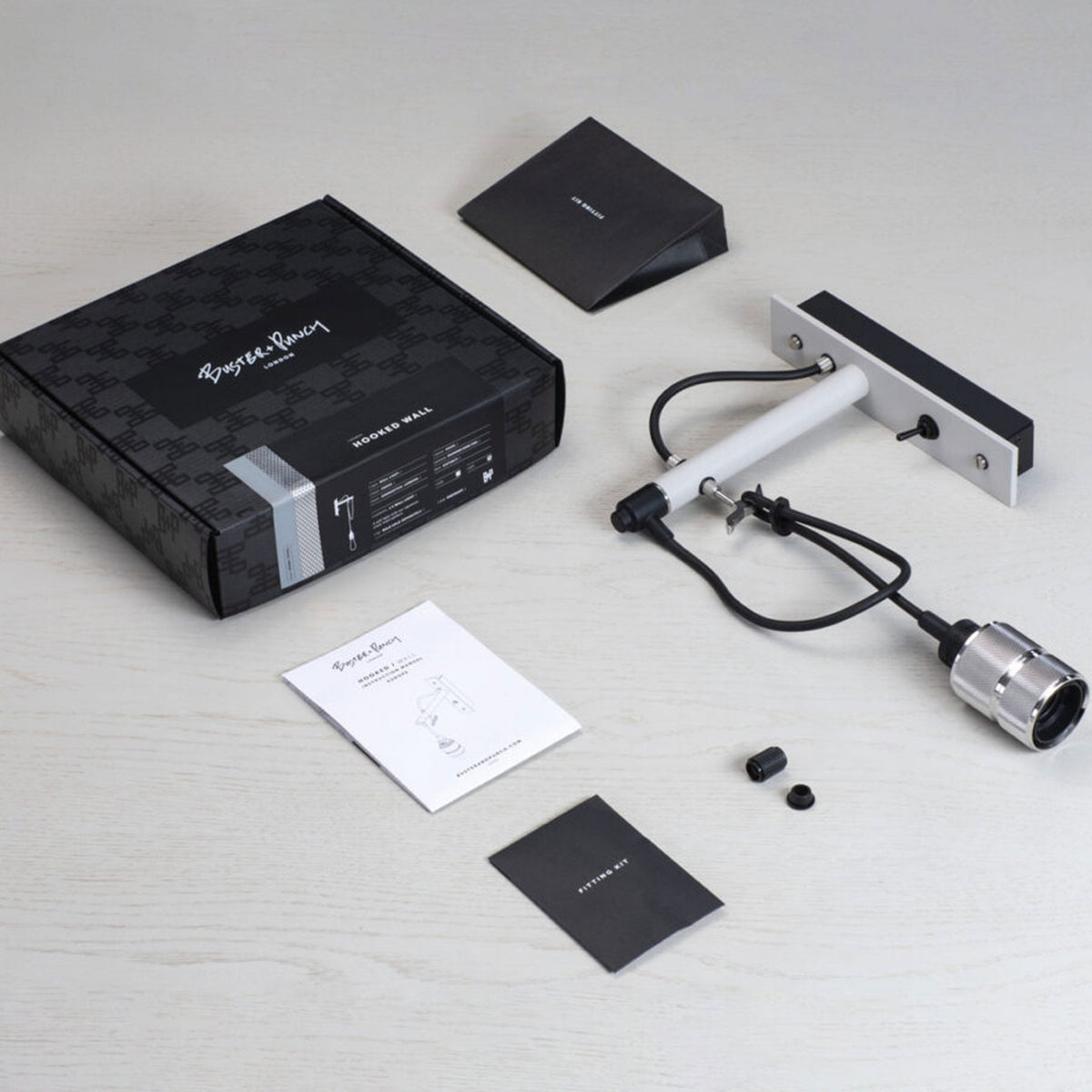 Hooked Nude Switched Wall Light in Stone and Steel Finish