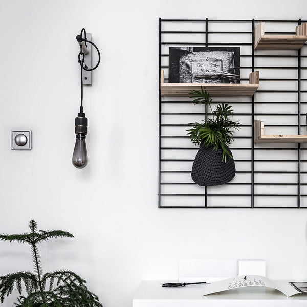 Hooked Nude Switched Wall Light in Stone and Smoked Bronze Finish
