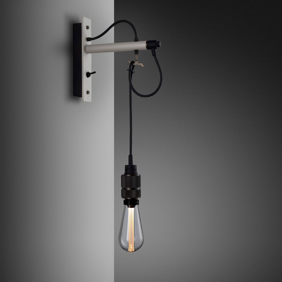 Hooked Nude Switched Wall Light in Stone and Smoked Bronze Finish