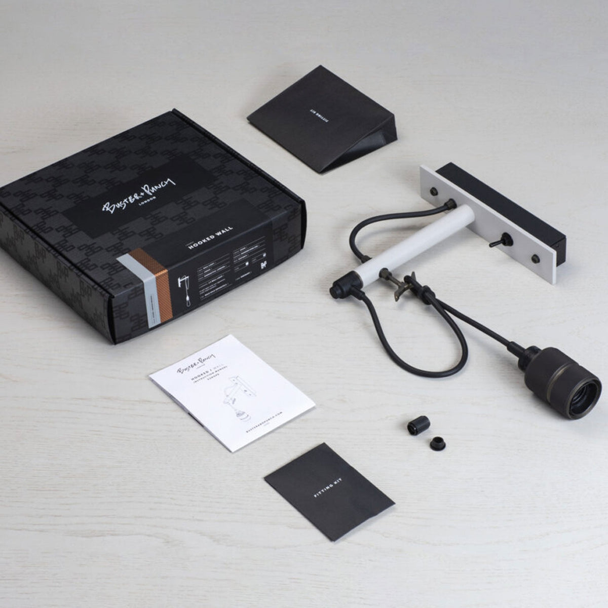 Hooked Nude Switched Wall Light in Stone and Smoked Bronze Finish