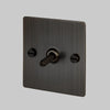 One Gang 2-Way Light Switch in Smoked Bronze with Knurled Toggle