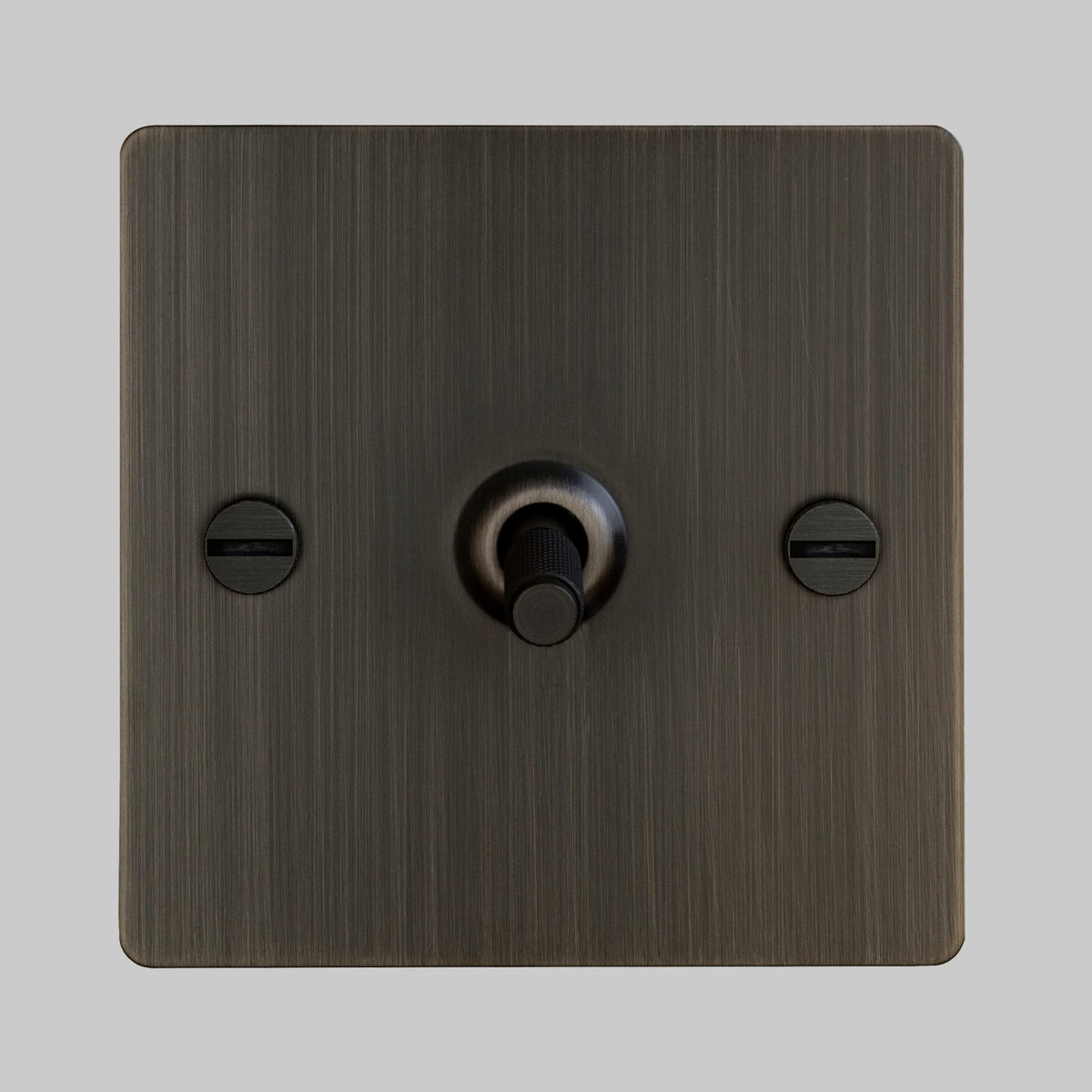 One Gang 2-Way Light Switch in Smoked Bronze with Knurled Toggle