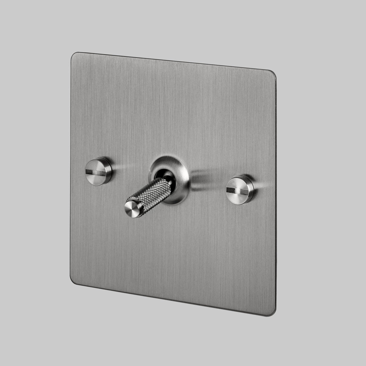 One Gang 2-Way Light Switch in Steel with Knurled Toggle