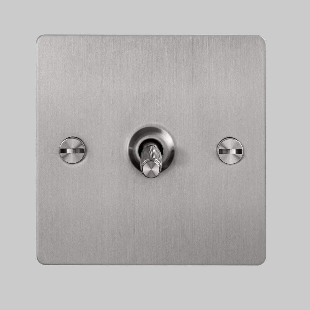 One Gang 2-Way Light Switch in Steel with Knurled Toggle