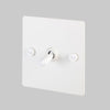 One Gang 2-Way Light Switch in White with Knurled Toggle