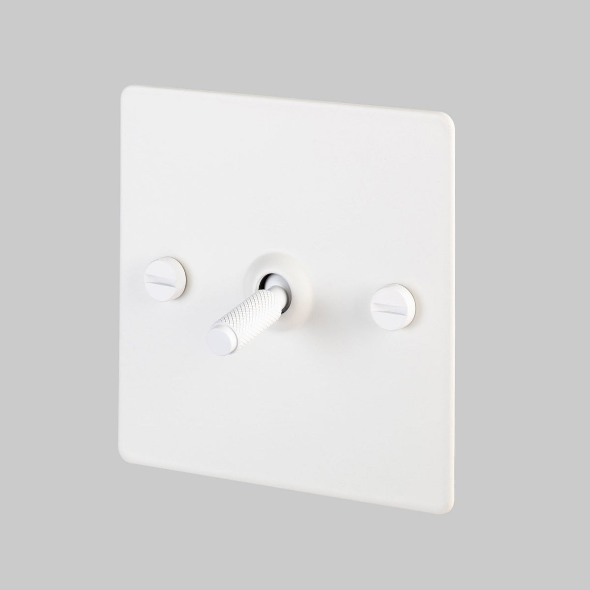 One Gang 2-Way Light Switch in White with Knurled Toggle